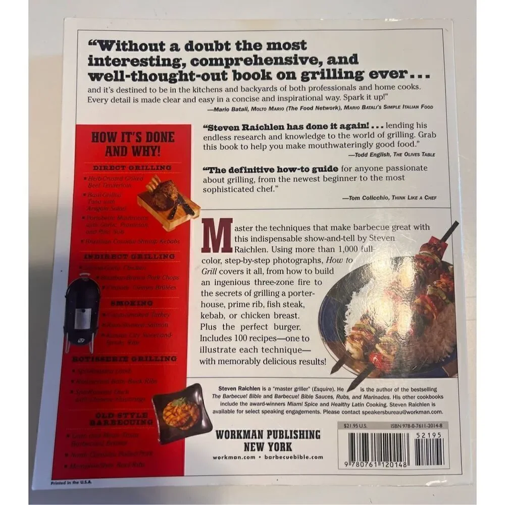 How To Grill By Steven Raichlen Softcover BBQ Techniques Recipe Book Grill Smoke